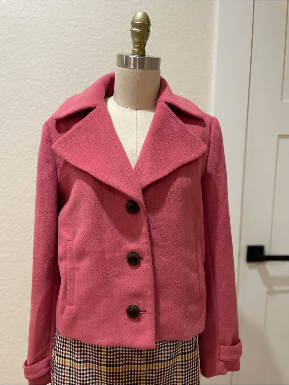 Chelsea28 Rose Pink Wool-Blend Peacoat